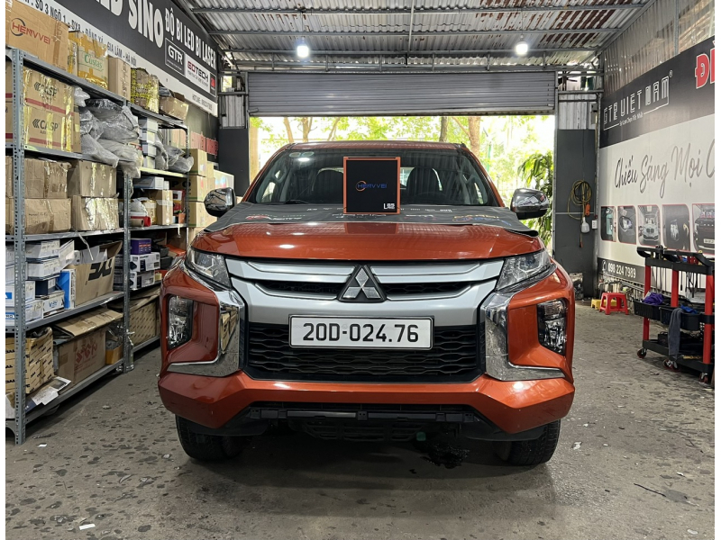 Độ đèn nâng cấp ánh sáng Bi pha Henvvei L85 Pro cho xe Mitsubishi Triton